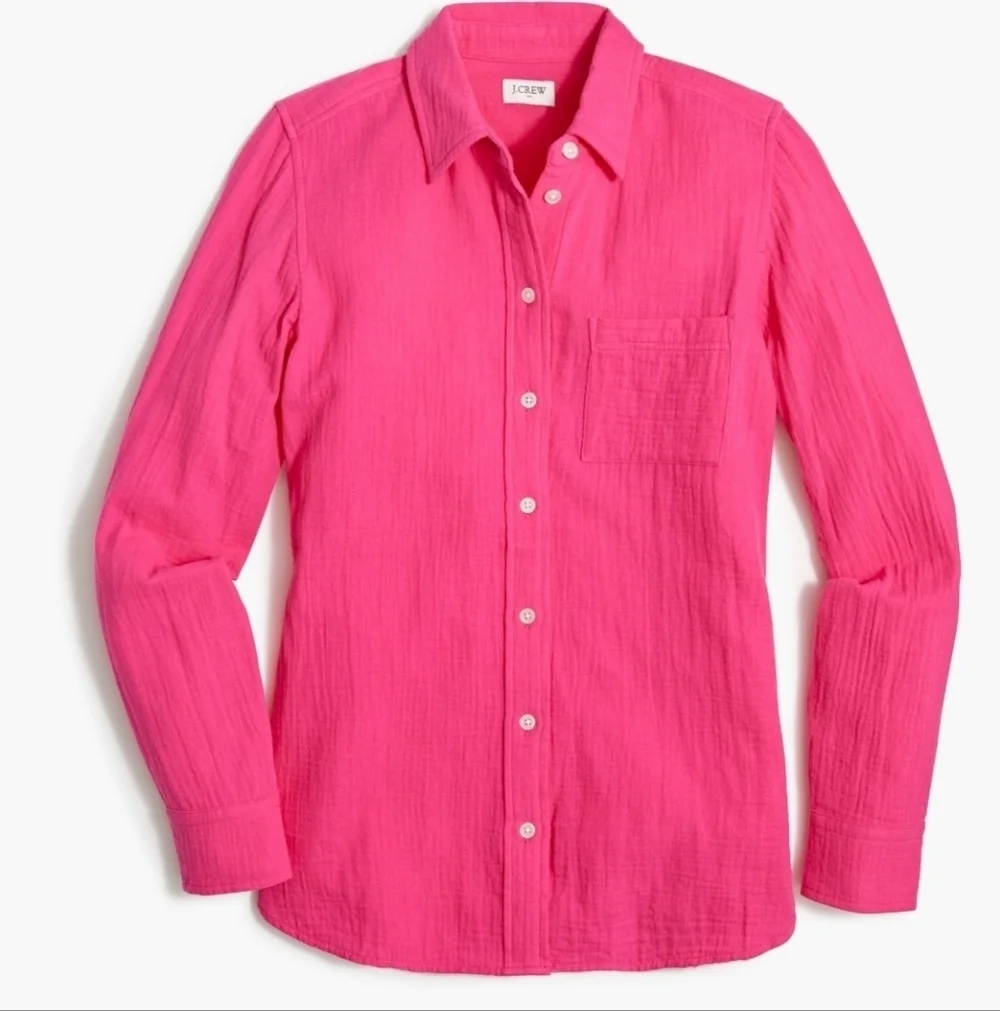 J. Crew Factory 100% Cotton Crinkle Gauze Button Up XL